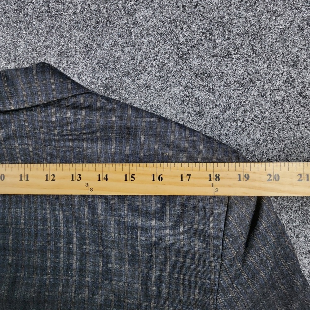 Johnston & Murphy Blazer Mens S Grey Plaid Brown Elbow Patches Sport Coat - Picture 14 of 14